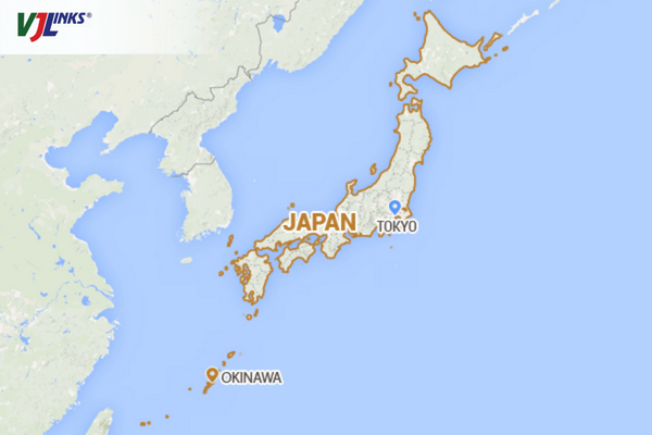 Vị trí địa lý của vùng Okinawa Nhật Bản
