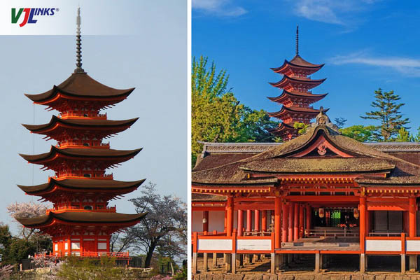 Chùa tháp 5 tầng mái nổi tiếng trong quần thể đền thờ