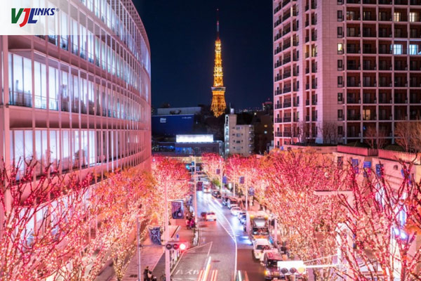 Lễ hội ánh sáng Winter Illumination diễn ra trên khắp con phố Nhật Bản